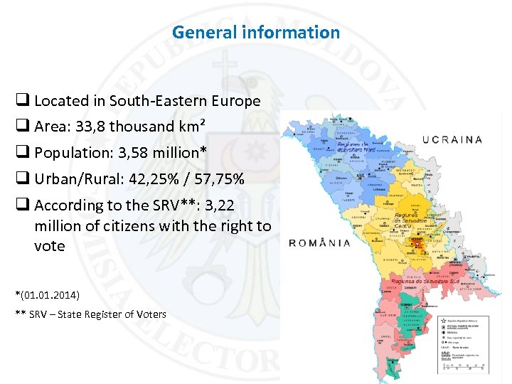 General information q Located in South-Eastern Europe q Area: 33, 8 thousand km² q