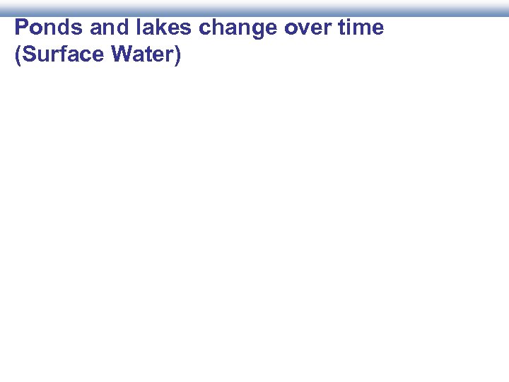 Ponds and lakes change over time (Surface Water) 