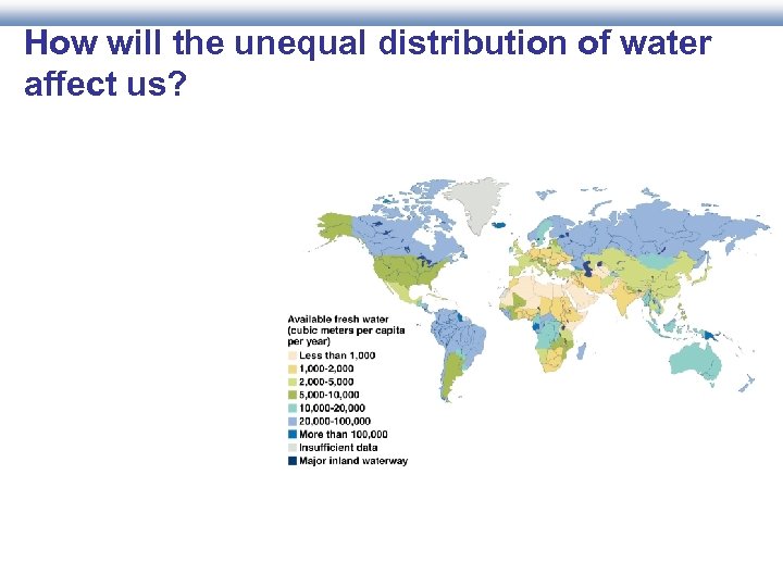 How will the unequal distribution of water affect us? 