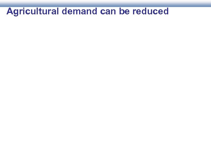 Agricultural demand can be reduced 