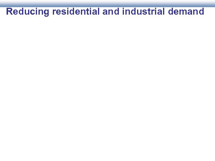 Reducing residential and industrial demand 