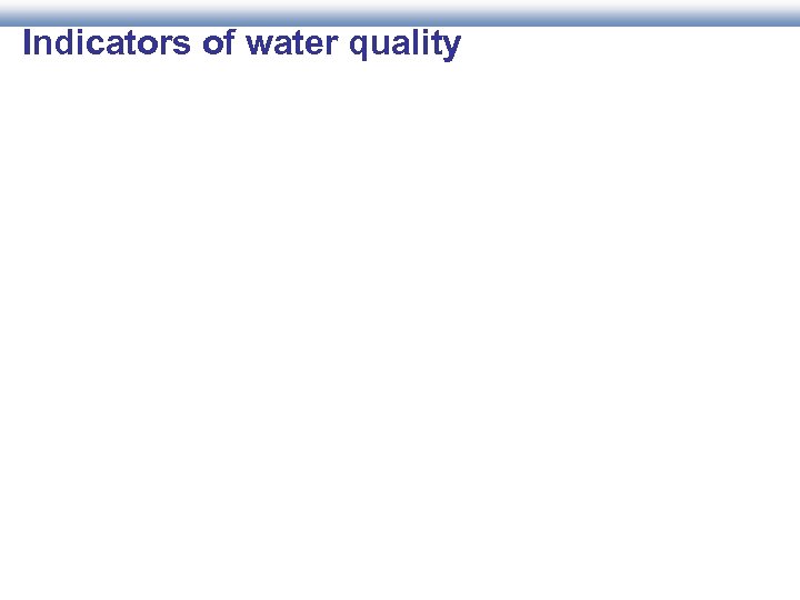 Indicators of water quality 