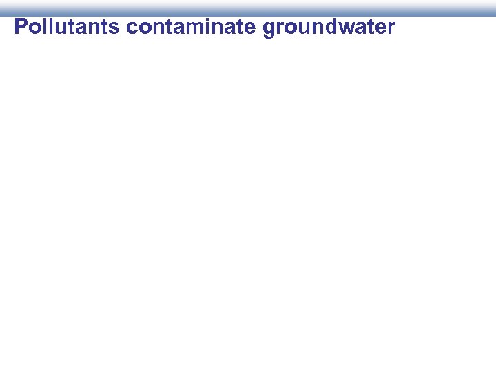 Pollutants contaminate groundwater 