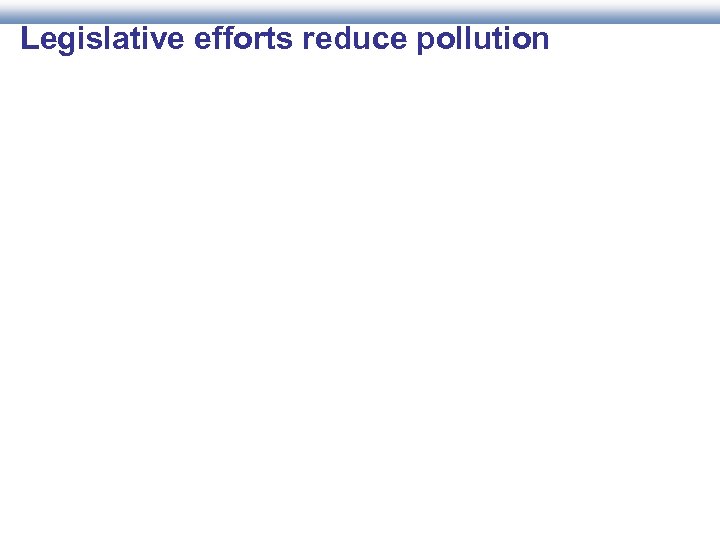 Legislative efforts reduce pollution 