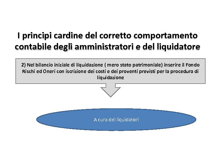 I principi cardine del corretto comportamento contabile degli amministratori e del liquidatore 2) Nel