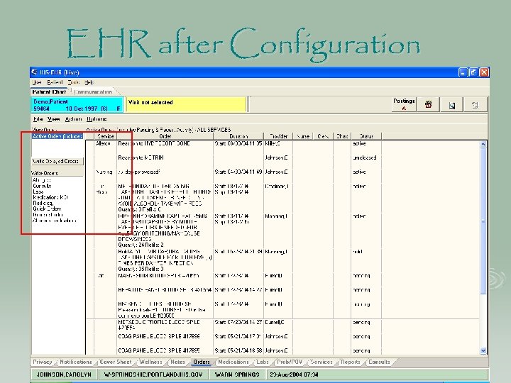 EHR after Configuration 