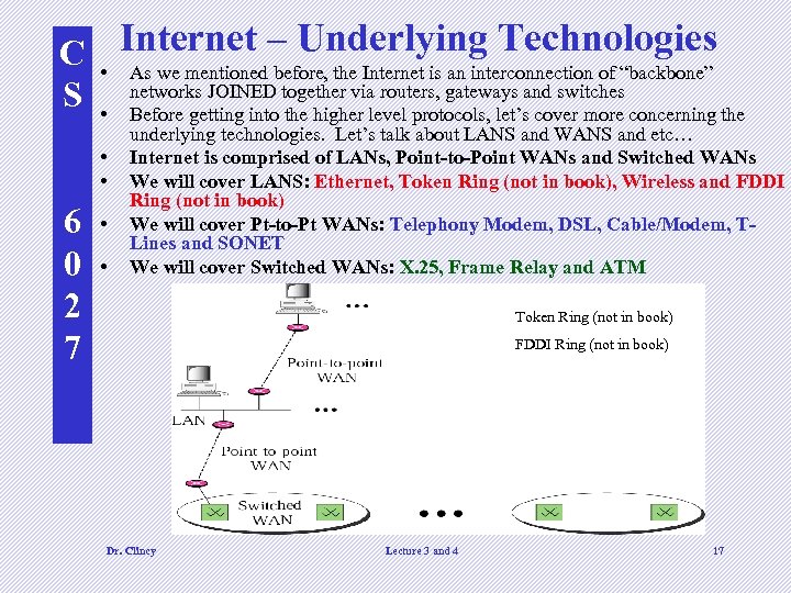 C • Internet – Underlying Technologies As we mentioned before, the Internet is an