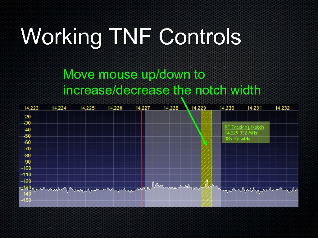 Working TNF Controls Move mouse up/down to increase/decrease the notch width 