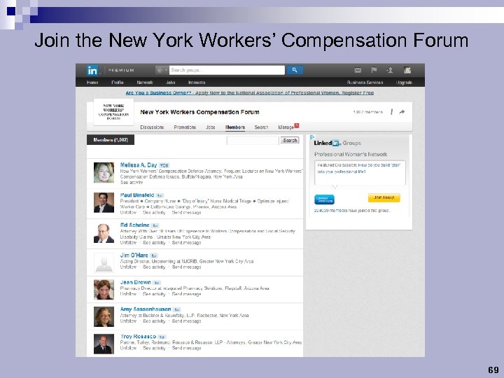 Join the New York Workers’ Compensation Forum 69 