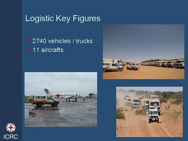 Logistic Key Figures 4 2740 vehicles / trucks 4 11 aircrafts 