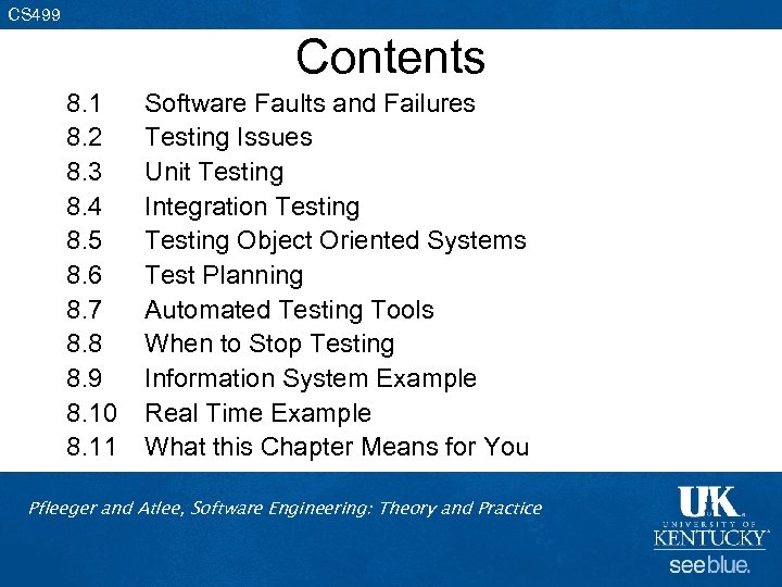CS 499 Contents 8. 1 8. 2 8. 3 8. 4 8. 5 8.