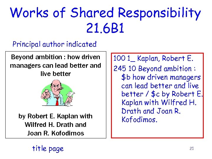 Works of Shared Responsibility 21. 6 B 1 Principal author indicated Beyond ambition :
