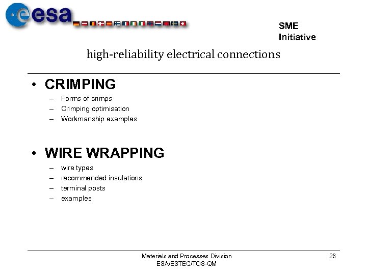 SME Initiative high-reliability electrical connections • CRIMPING – Forms of crimps – Crimping optimisation