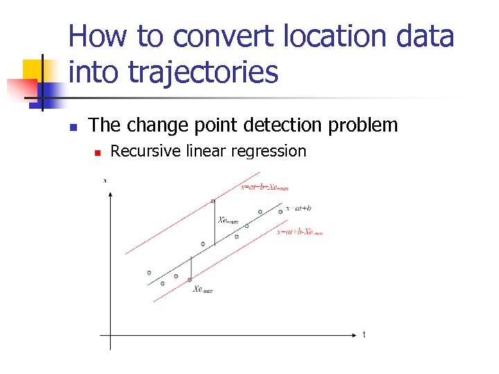 How to convert location data into trajectories n The change point detection problem n