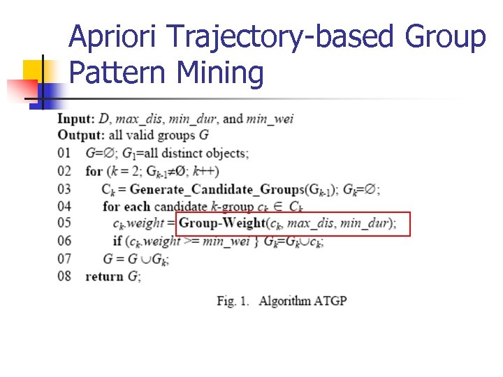 Apriori Trajectory-based Group Pattern Mining 