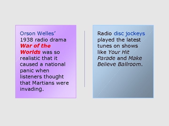 Orson Welles’ 1938 radio drama War of the Worlds was so realistic that it