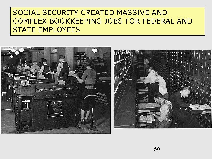 SOCIAL SECURITY CREATED MASSIVE AND COMPLEX BOOKKEEPING JOBS FOR FEDERAL AND STATE EMPLOYEES 58