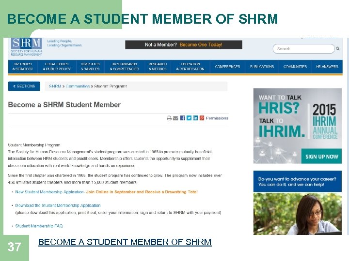 BECOME A STUDENT MEMBER OF SHRM 37 BECOME A STUDENT MEMBER OF SHRM 
