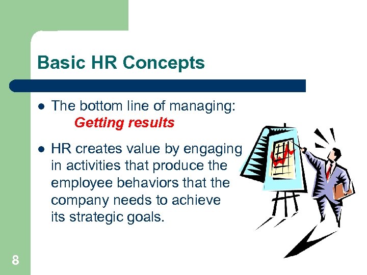 Basic HR Concepts l l 8 The bottom line of managing: Getting results HR
