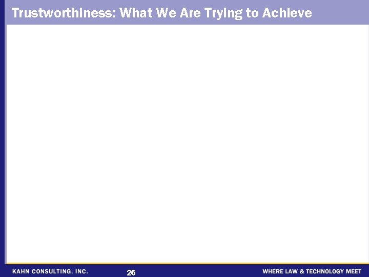 Trustworthiness: What We Are Trying to Achieve 26 