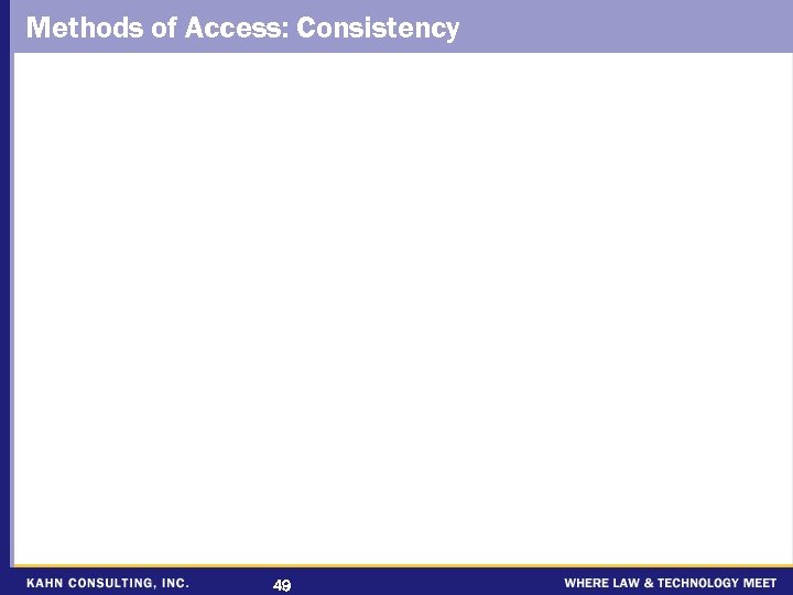 Methods of Access: Consistency 49 