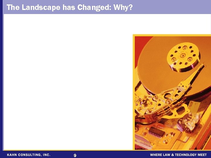 The Landscape has Changed: Why? 9 