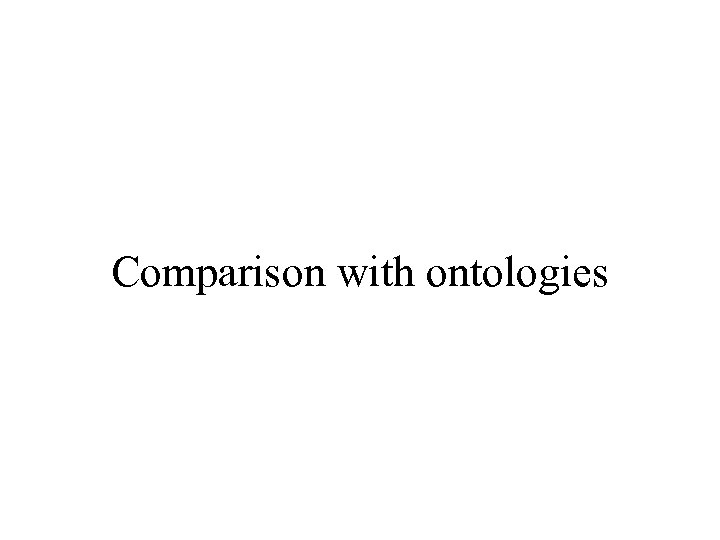 Comparison with ontologies 