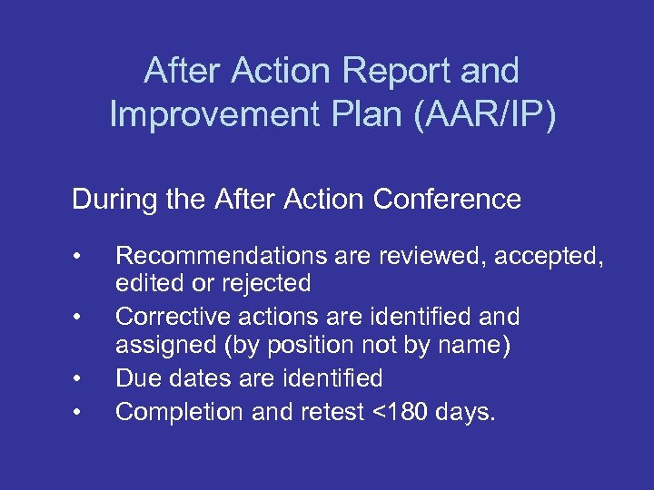 After Action Report Improvement Plan AAR IP Elizabeth