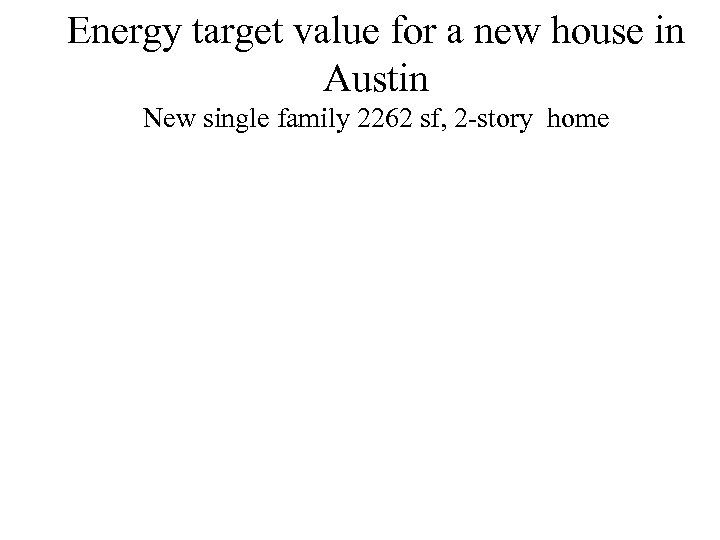 Energy target value for a new house in Austin New single family 2262 sf,