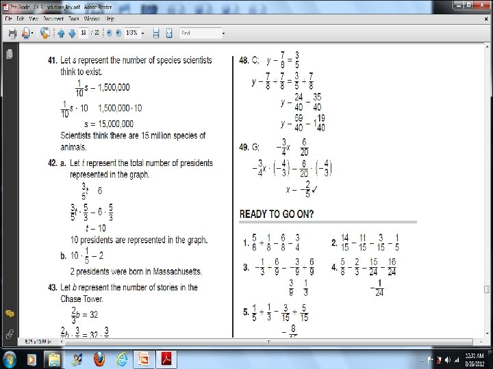 3 -8 Solving Equations Containing Fractions 