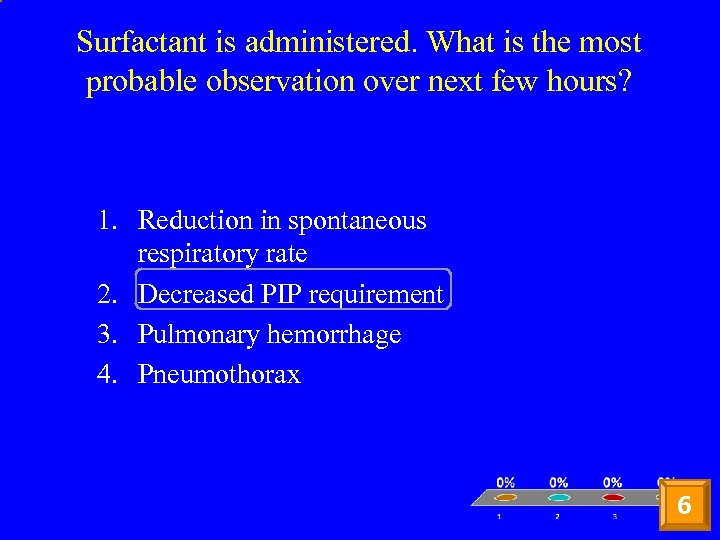 Surfactant is administered. What is the most probable observation over next few hours? 1.