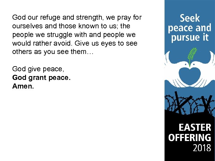 God our refuge and strength, we pray for ourselves and those known to us;