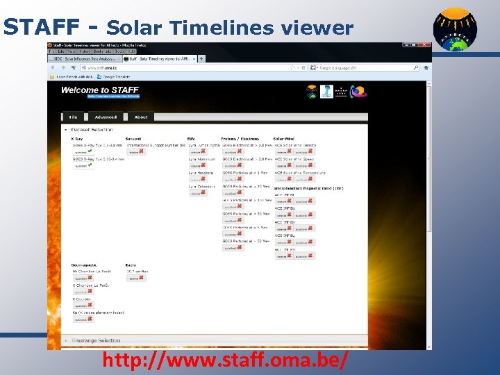STAFF - Solar Timelines viewer http: //www. staff. oma. be/ 