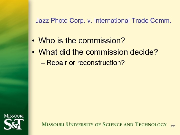 Jazz Photo Corp. v. International Trade Comm. • Who is the commission? • What