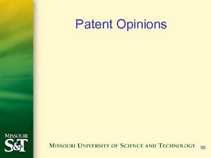 Patent Opinions 62 