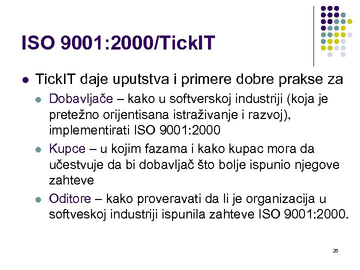 ISO 9001: 2000/Tick. IT l Tick. IT daje uputstva i primere dobre prakse za
