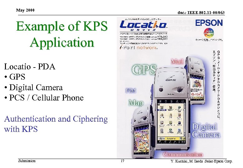 May 2000 doc. : IEEE 802. 11 -00/063 Example of KPS Application Locatio -