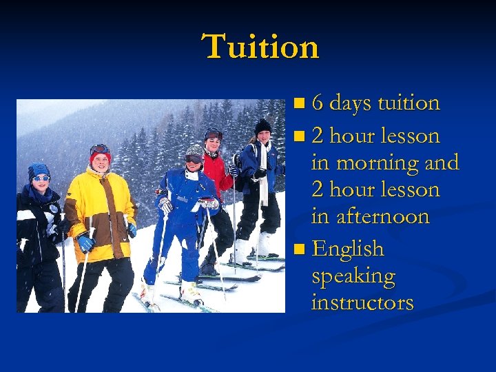 Tuition n 6 days tuition n 2 hour lesson in morning and 2 hour