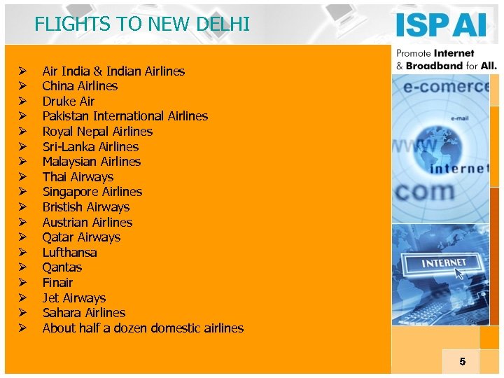 FLIGHTS TO NEW DELHI Ø Ø Ø Ø Ø Air India & Indian Airlines