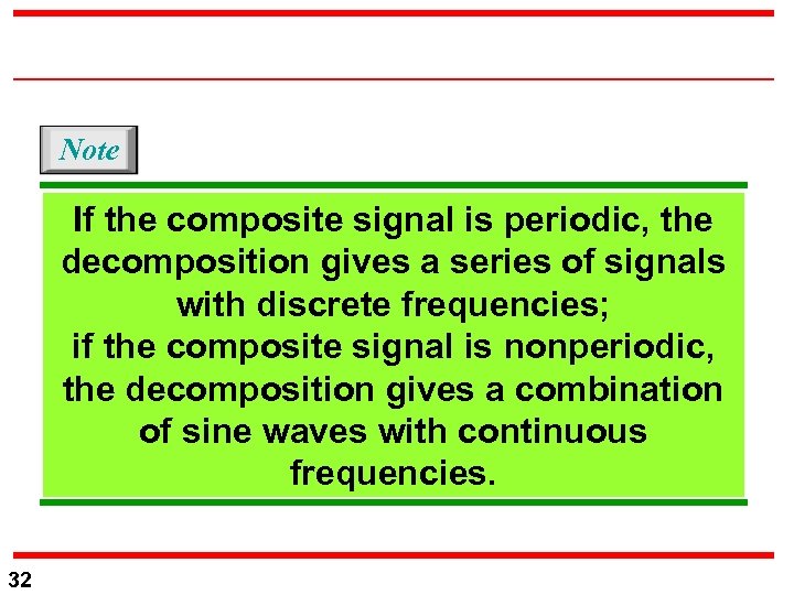 Note If the composite signal is periodic, the decomposition gives a series of signals