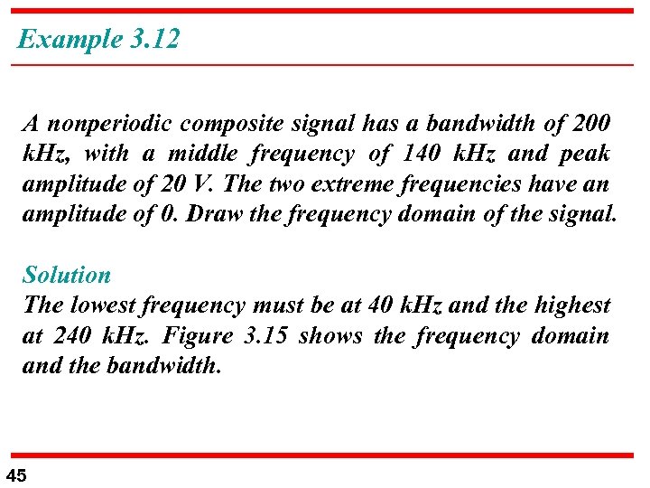 Example 3. 12 A nonperiodic composite signal has a bandwidth of 200 k. Hz,