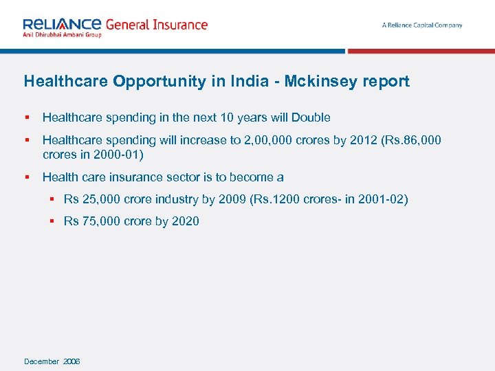Healthcare Opportunity in India - Mckinsey report § Healthcare spending in the next 10
