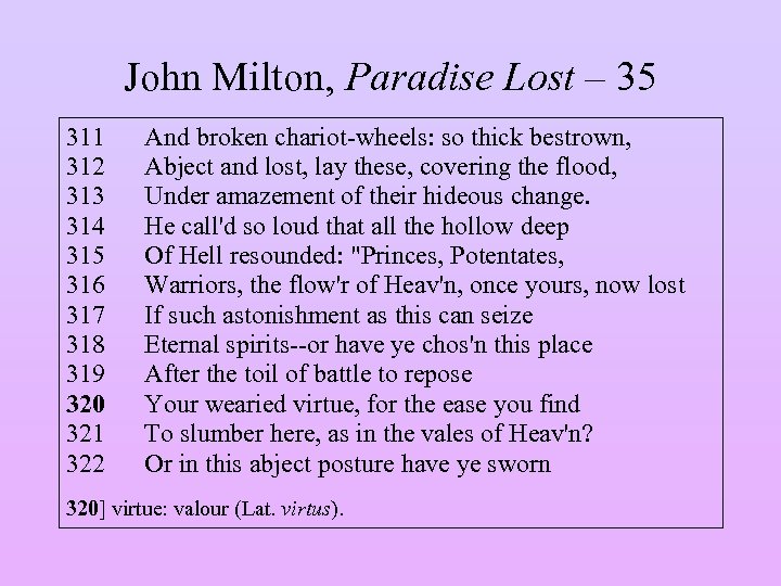 John Milton, Paradise Lost – 35 311 312 313 314 315 316 317 318