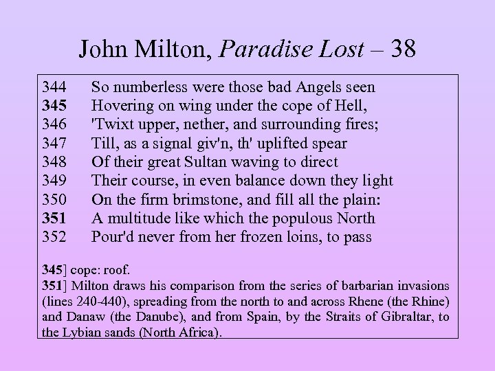 John Milton, Paradise Lost – 38 344 345 346 347 348 349 350 351