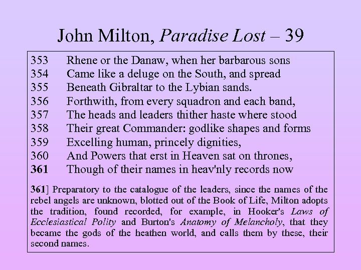 John Milton, Paradise Lost – 39 353 354 355 356 357 358 359 360