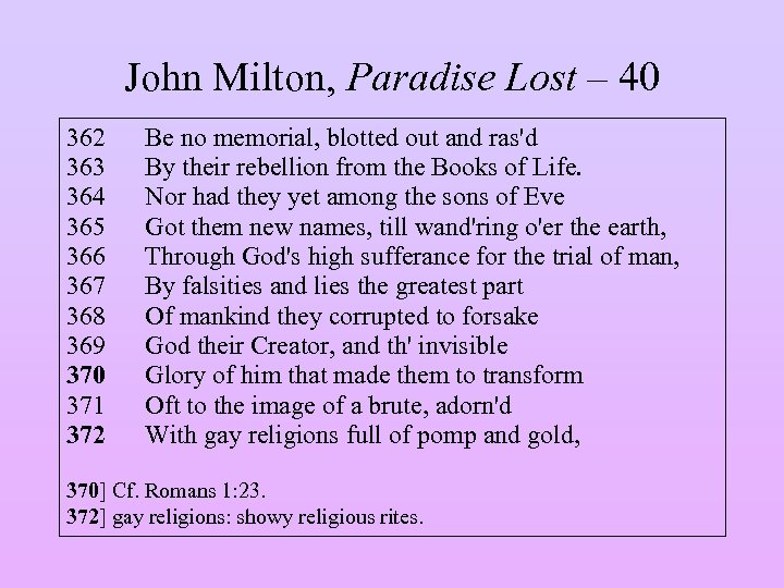 John Milton, Paradise Lost – 40 362 363 364 365 366 367 368 369