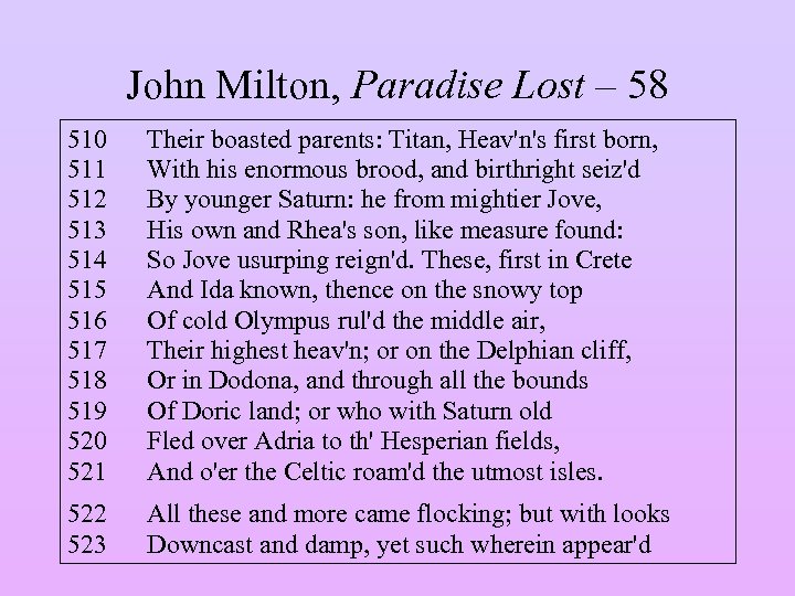 John Milton, Paradise Lost – 58 510 511 512 513 514 515 516 517