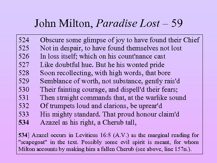 John Milton, Paradise Lost – 59 524 525 526 527 528 529 530 531