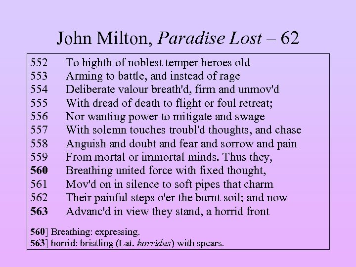 John Milton, Paradise Lost – 62 553 554 555 556 557 558 559 560