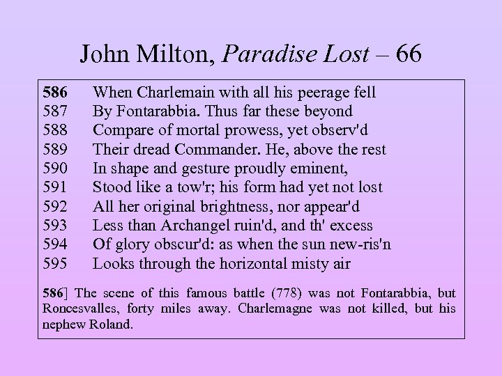 John Milton, Paradise Lost – 66 587 588 589 590 591 592 593 594